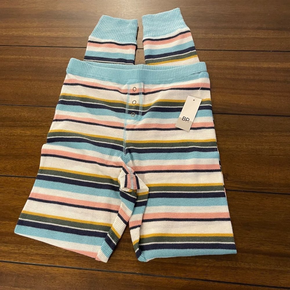 NWT BP. Multicolor Stripe Elastic Waist Tapered Ribbed Knit Leggings Pants Small